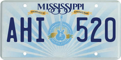 MS license plate AHI520