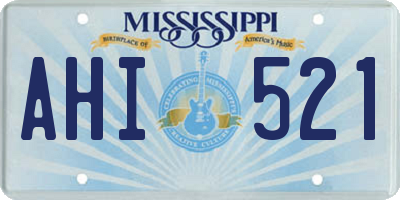 MS license plate AHI521