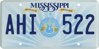 MS license plate AHI522