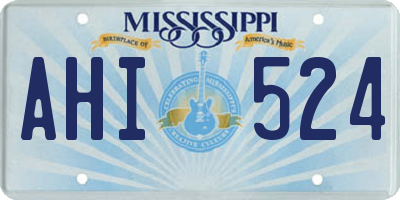 MS license plate AHI524