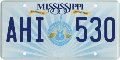 MS license plate AHI530