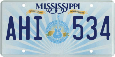 MS license plate AHI534