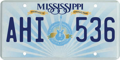 MS license plate AHI536