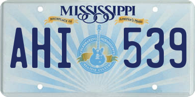 MS license plate AHI539