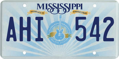 MS license plate AHI542