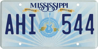 MS license plate AHI544
