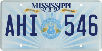 MS license plate AHI546