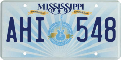 MS license plate AHI548