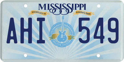MS license plate AHI549