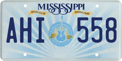 MS license plate AHI558
