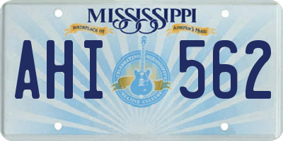 MS license plate AHI562