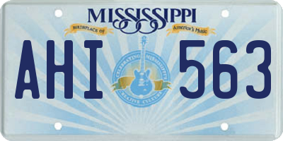 MS license plate AHI563