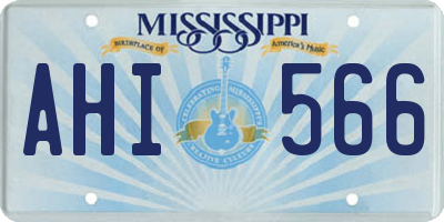 MS license plate AHI566