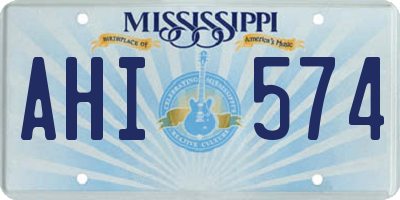MS license plate AHI574