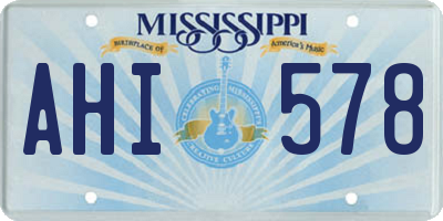 MS license plate AHI578