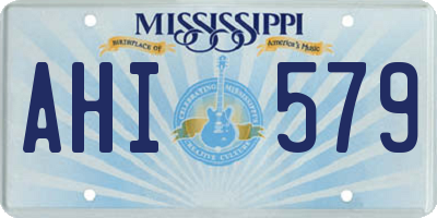 MS license plate AHI579