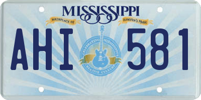 MS license plate AHI581