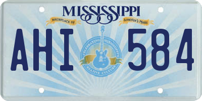 MS license plate AHI584