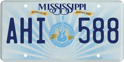 MS license plate AHI588