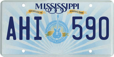 MS license plate AHI590
