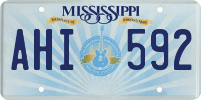 MS license plate AHI592