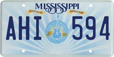 MS license plate AHI594