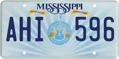 MS license plate AHI596