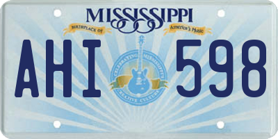 MS license plate AHI598