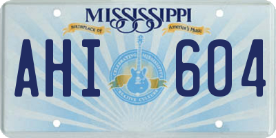 MS license plate AHI604
