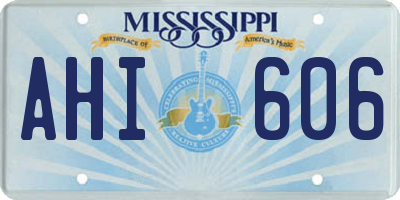 MS license plate AHI606