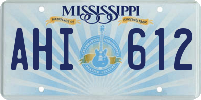 MS license plate AHI612