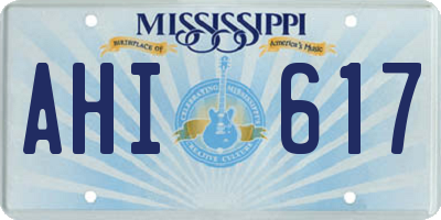 MS license plate AHI617