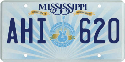 MS license plate AHI620