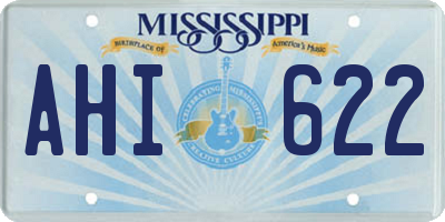 MS license plate AHI622