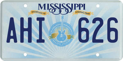 MS license plate AHI626