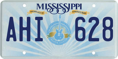 MS license plate AHI628