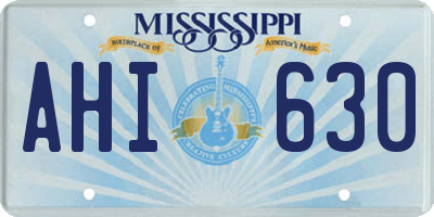 MS license plate AHI630