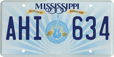 MS license plate AHI634