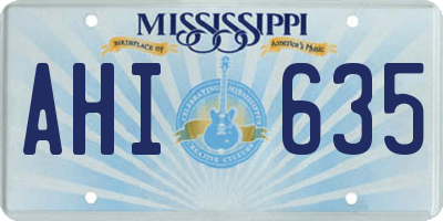 MS license plate AHI635