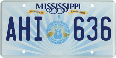 MS license plate AHI636