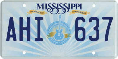 MS license plate AHI637