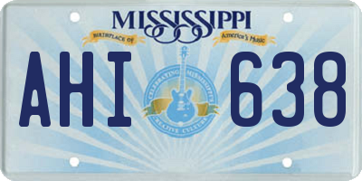 MS license plate AHI638