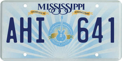 MS license plate AHI641