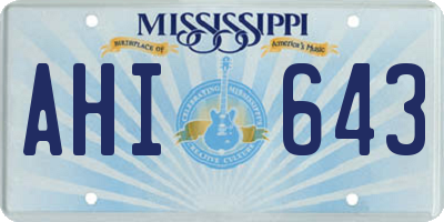 MS license plate AHI643
