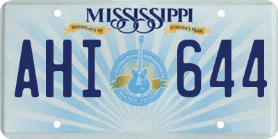 MS license plate AHI644