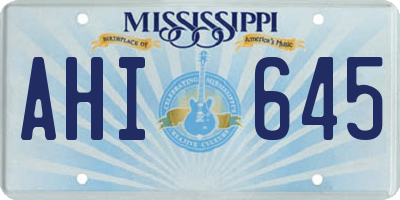 MS license plate AHI645