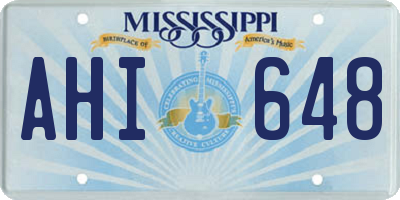 MS license plate AHI648