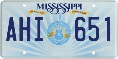 MS license plate AHI651
