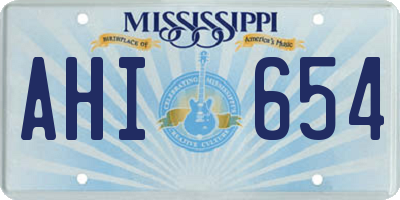 MS license plate AHI654