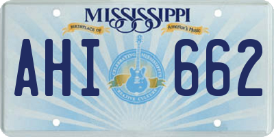 MS license plate AHI662